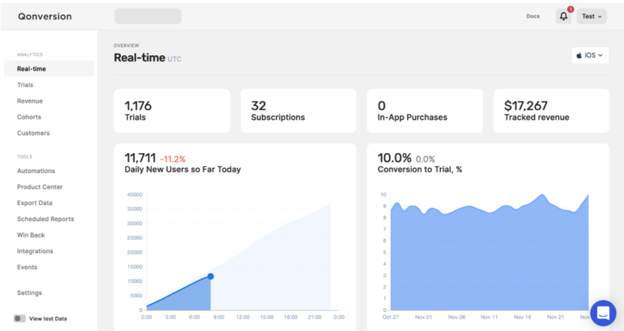qonversion dashboard